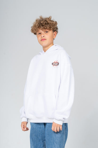 scratch og hoodie in white