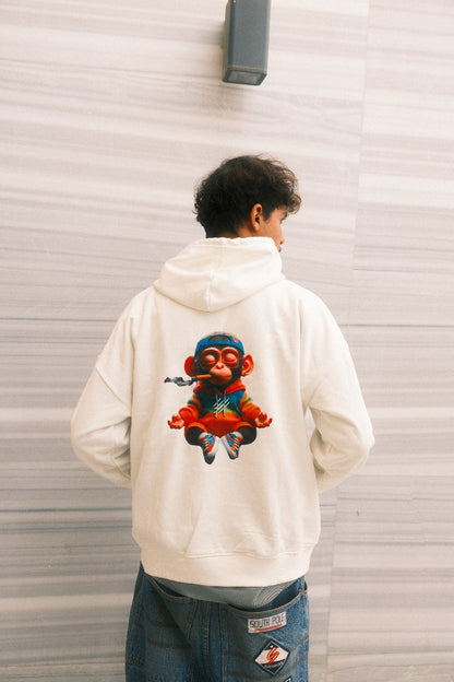 Zen Monkey Hoodie in White